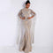Elegant Women Lace Fluttering Sleeve Evening Party Fishtail Dress