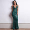 Hot Sale Sexy Backless Deep Sequin Detailing Fishtail Maxi Dress