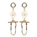 New Arrival Women Unique Multilayer Imitation Pearl Alloy Earrings