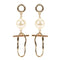 New Arrival Women Unique Multilayer Imitation Pearl Alloy Earrings