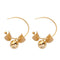 Hot Sale Vintage Women Alloy Ball Decor Hoop Earrings