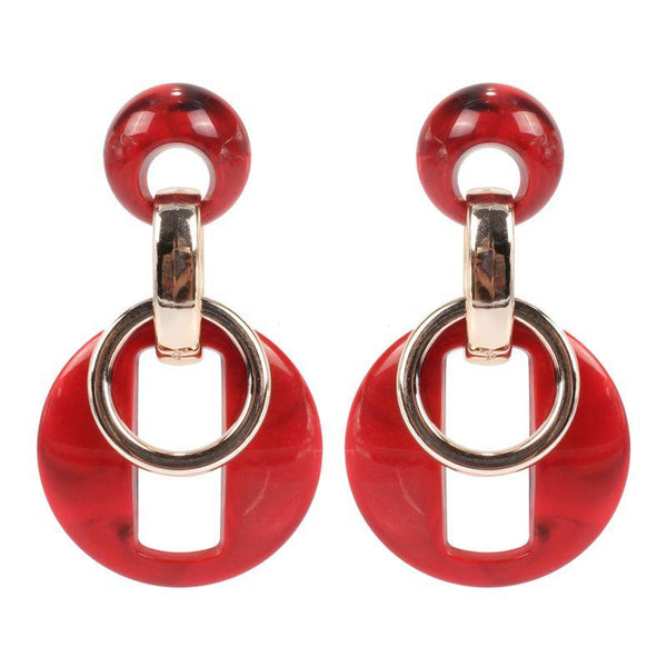 Exaggerated Women Fashion Color Acrylic Round Shape Earrings