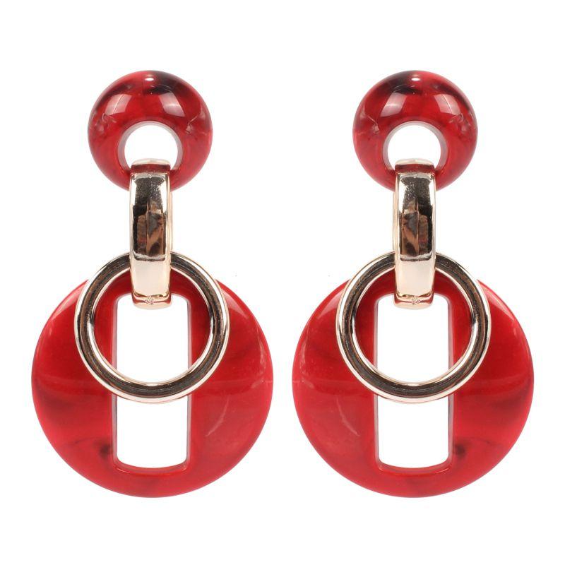 Exaggerated Women Fashion Color Acrylic Round Shape Earrings