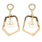 Fashion Imitation Pearl Design Women Irregular Geometric Shape Earrings