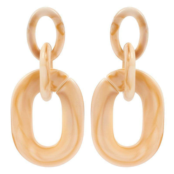 Women Creative Colored Acrylic Chunky Chain Design Drop Earrings