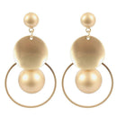 Fashion Gold Plated Multilayer Alloy Ball Exaggerated Drop Earrings