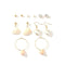 Simple Shell Irregular Pearl Decor Exquisite Women Alloy Earrings Set