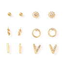 Creative Fresh Style 6pairs/set Women Flower Leaf Cute Stud Earrings