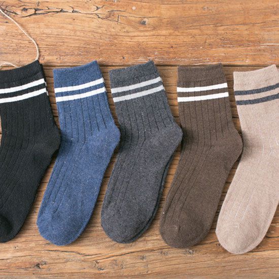 Men Simple Style Casual Socks 10 Pairs Set