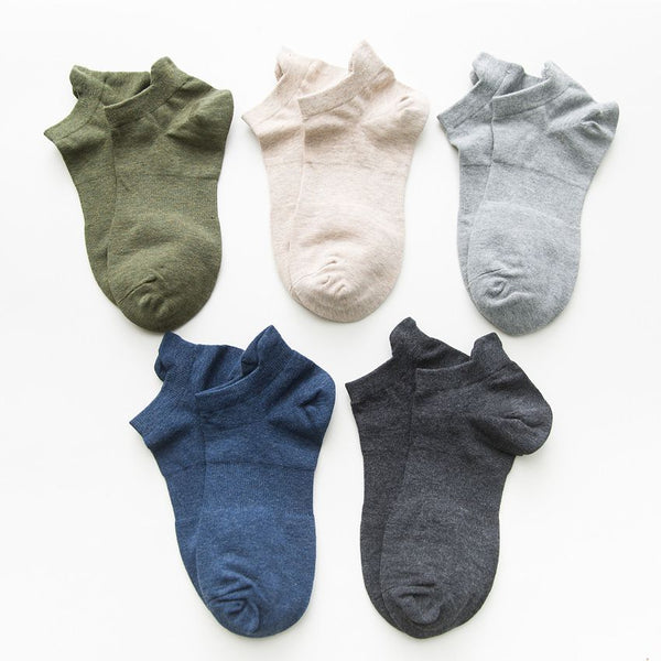 10 Pairs Set Men Solid Color Shorts Socks