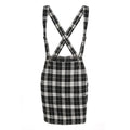 Classic Plaid Pattern Women Casual Suspender Skirt