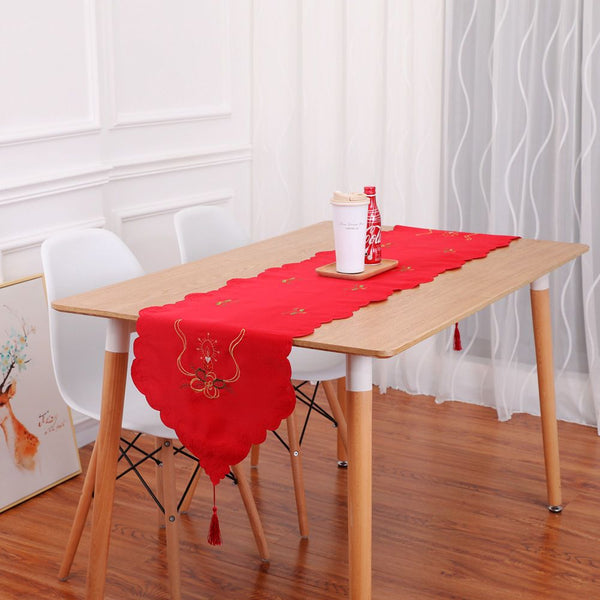 Christmas Decoration Santa Claus Print Table Runner