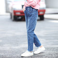 Girls Letter Embroidered Irregular Design Slim Slim Fit Denim Jeans