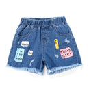 Hot Sale Girls Cute Letter Print Denim Shorts