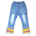 Girls Multicolor Patchwork Casual Denim Jeans