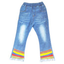 Girls Multicolor Patchwork Casual Denim Jeans