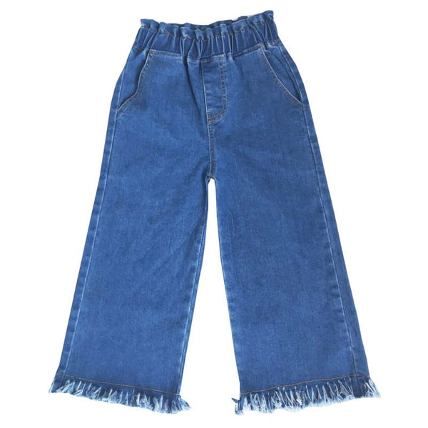 Fashion Girls Solid Color Casual Loose Denim Jeans