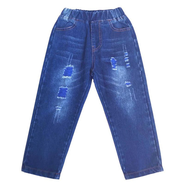 Girls Ripped Design Loose Casual Denim Jeans