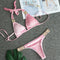 Hot Sale New Arrival Velvet Fabric Crystal Metal Chain Decor Halter Pattern Two-piece Swimwear