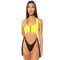 New Design Color Blocking Tassel Decor Zipper Pattern Detachable Bikini Swimsuit