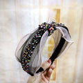 Fashion Unique Mesh Fabric Design Multicolor Beads Decor Headband