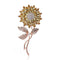 Hot Sale Fashion Sunflower Pattern Colored Rhinestone Exquisite Brooch