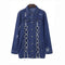 Creative Lace-up Design Young Women Casual Medium Length Denim Jacket