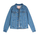 Hot Sale Plus Size Women Letter Print Casual Denim Jacket