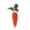 Creative Carrot Design Colored Rhinestone Decor Exquisite Brooch