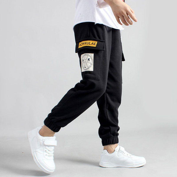 Boys Teenager Side Pocket Design Casual Sport Pants