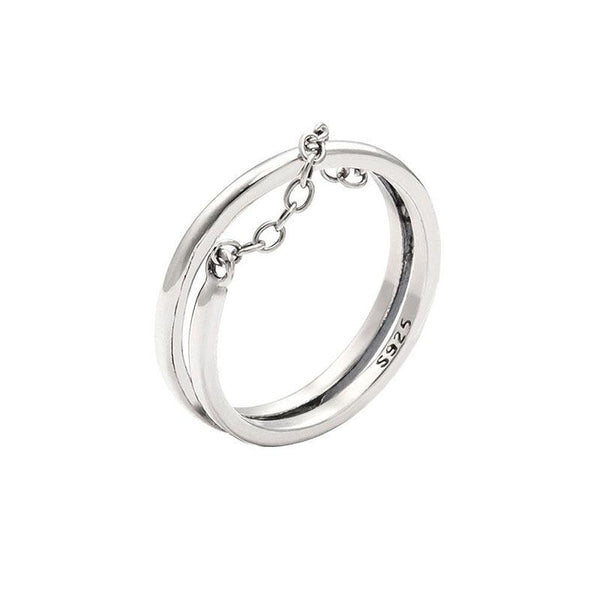 Creative Simple Chain Decor Women Fashion Silver Ring