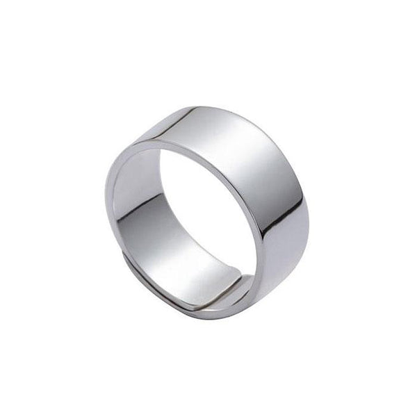 Fashion Simple Smooth Surface Widen Pattern Sterling Silver Ring