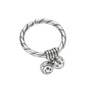 Hot Sale Creative Smiling Face Carving Ball Decor Silver Ring