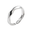 Simple Uneven Surface Twisted Design Women Leisure 925 Silver Ring