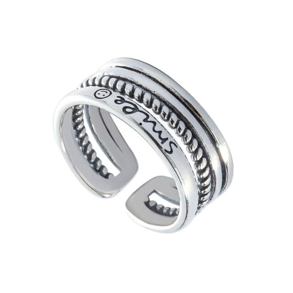 Fashion Silver Jewelry Unique Multilayer Carving Design Vintage Ring