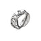 Women Fashion Vintage Pattern Chain Decor Carving Sterling Silver Ring
