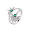 Fresh Style Flower Pattern Double Lines Zircon Ring