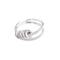 Fashion Double Lines Design Women Exquisite Zircon Flexible Brass Ring