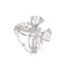 Fashion Good Quality Zircon Pearl Decor Hollow Butterfly Brass Ring