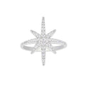 Fashion Star Pattern Shiny Zircon Ring