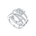 Hot Sale Multilayer Crossing Design Running Zircon Lucky Ring