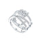 Hot Sale Multilayer Crossing Design Running Zircon Lucky Ring