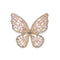 Exquisite Women Butterfly Pattern Rhinestone Decor Adjustable Ring