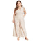 Casual Lady Sleeveless Lace Decor Solid Color Wide-leg Plus Size Jumpsuits