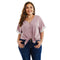 Casual Women Plus Size Solid Color Casual Lace Fringed Buttoned Blouse