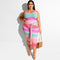 Hot Sale Fashion Graphic Print Women Sleeveless Crop Top Tight Skirt Two-piece Plus Size Set