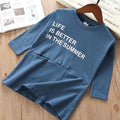 Girls Candy Color Letter Print Long Sleeves Casual Dress