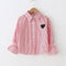 Girls Stripes Print Long Sleeves Casual Blouse