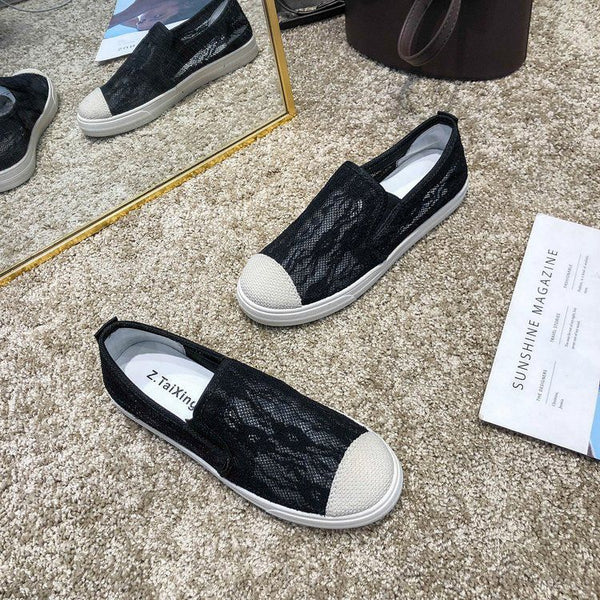 New Arrival Summer Lace Hollow Out Breathable Flat Shoes