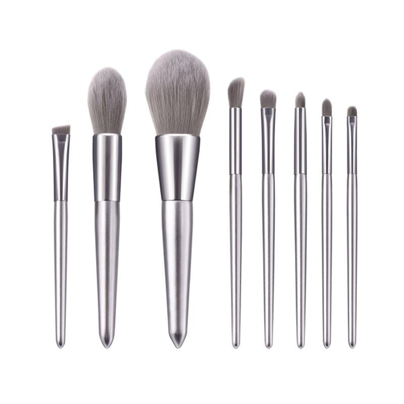 Exquisite 8 Pcs/set Silver Handle Makeup Tools Brushes Set